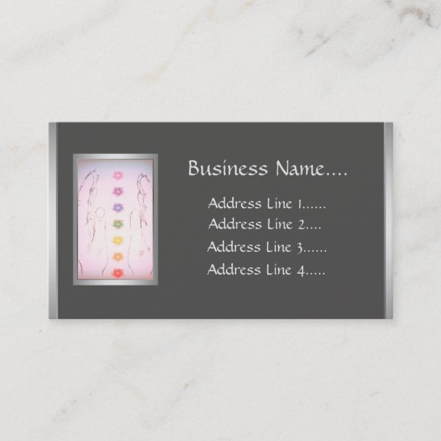 Silver som läker Holistic design för händer Visitkort (Framsida)