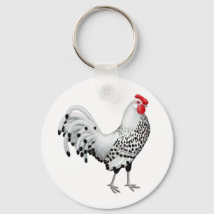 Silver Spangled den Hamburg tuppen Keychain Nyckelring