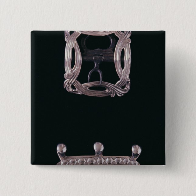 Silver spänner fast, engelska, sent det 18th knapp (Framsida)