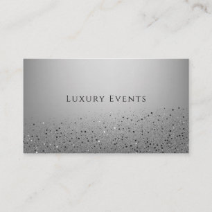Silver Sparkle Glittrande Glitter Party Event Plan Visitkort