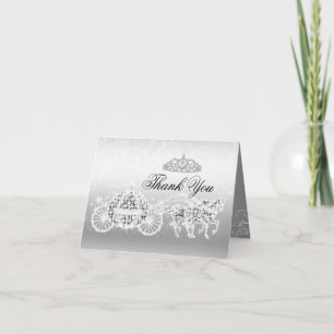 Silver Sparkle Prinsess Tema Tacksamhetskort Tack Kort