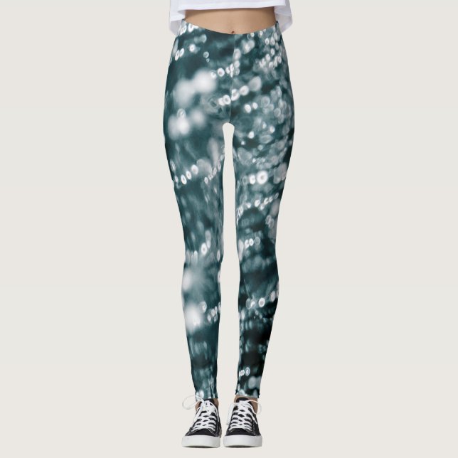 Silver sparkler Frysta isbubblor Leggings (Framsida)