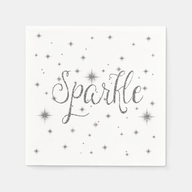 Silver Sparkles Pappersservett (Framsidan)