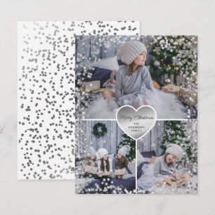 Silver Sparkly Photo God jul Julkort
