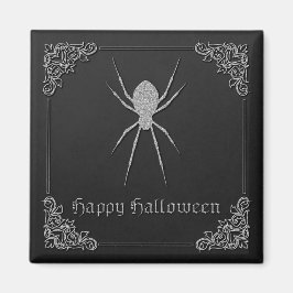 Silver Spider Halloween Magnet