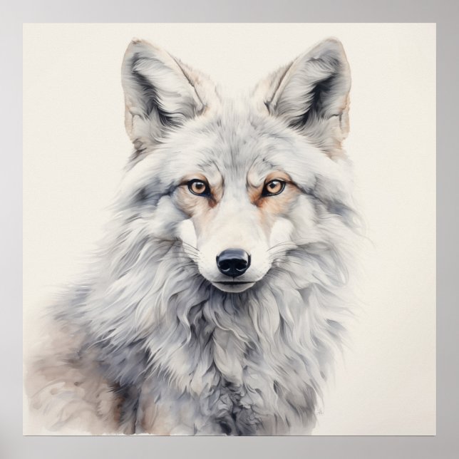 Silver Spirit Animal Fox Poster (Framsidan)