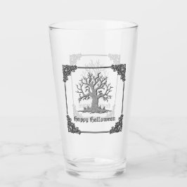 Silver Spooky Träd Halloween Glaskopp