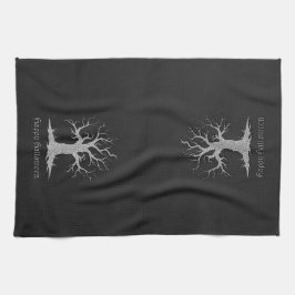 Silver Spooky Träd Halloween Kökshandduk