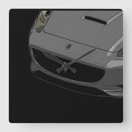 ~Silver Sportscar~ WALLCLOCK, ANPASSAT DET! Fyrkantig Klocka