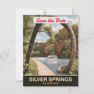 Silver Springs Florida Bågbröllopsinbjudan Spara Datumet