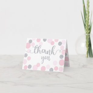 Silver Sprinkles Scatter Rosa Dots Tack Kort
