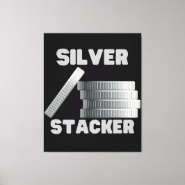 Silver Stacker Silver Squeeze Canvas Wall Art