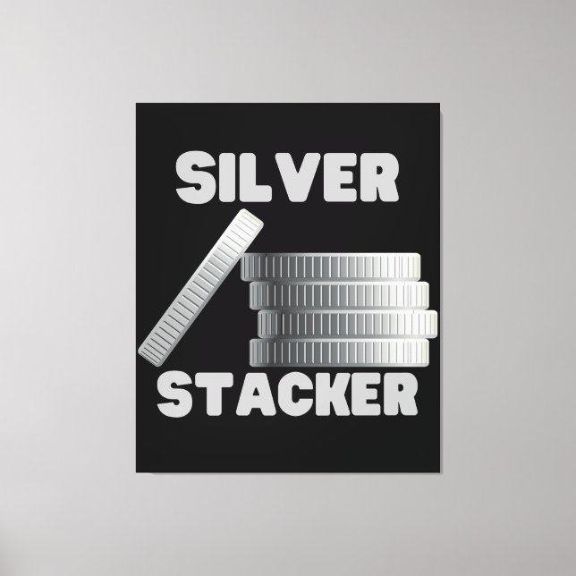 Silver Stacker Silver Squeeze Canvas Wall Art (Framsida)