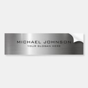 Silver Stainless Steel Metall Bildekal