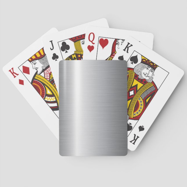 Silver Stainless Steel Metall Casinokort (Baksidan)