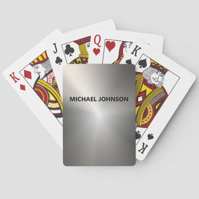 Silver Stainless Steel Metall Casinokort (Baksidan)