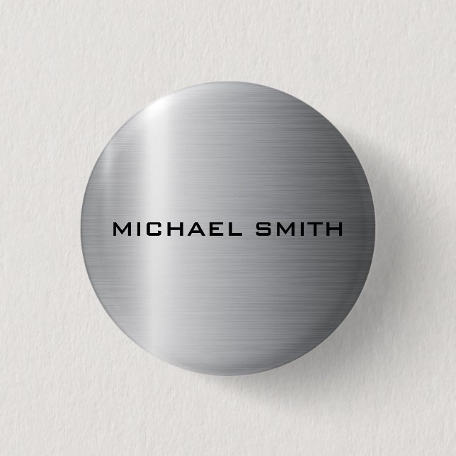 Silver Stainless Steel Metall Knapp (Framsida)