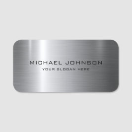 Silver Stainless Steel Metall Namnbricka