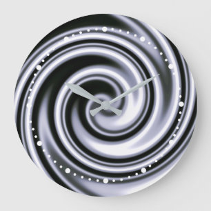 Silver stålsätter mjuka blått fokuserar spiral stor klocka