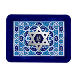 Silver Star av David Menorah Jewish Helgdagars Gif Magnet