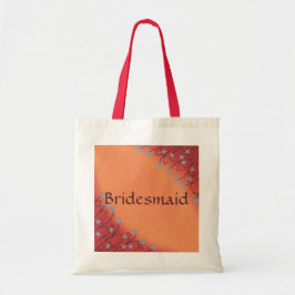Silver Star Flowers på Red Orange Blends Tote Bag Tygkasse
