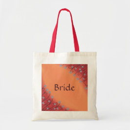 Silver Star Flowers på Red Orange Tote bags Tygkasse