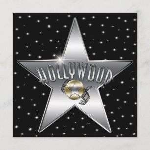 Silver Star gammal retro Hollywood glänsande inbju Inbjudningar