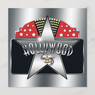 Silver Star Hollywood-typografi Retro inbjudan