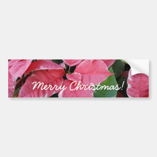 Silver Star Marble Poinsettias Rosa Helgdag Blommi Bildekal