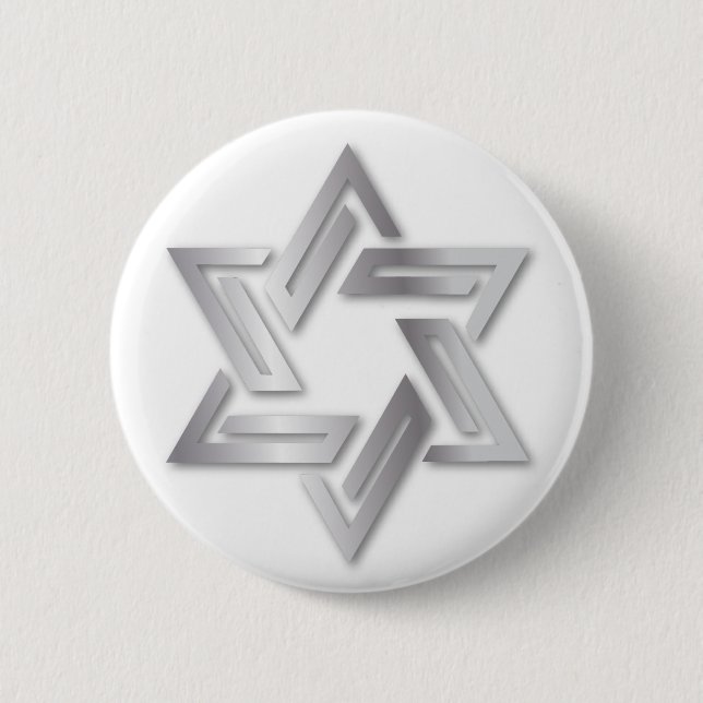 Silver Star of David Button Knapp (Framsida)