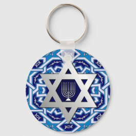 Silver Star of David Jewish Helgdagars Gift Nyckelring