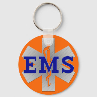 Silver Star of Life with Blue EMS Nyckelring