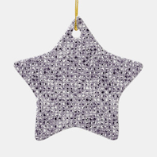 Silver Star Sequin Glitter Effect Ceramic Ornamic Julgransprydnad Keramik