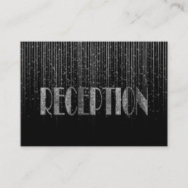 Silver Star Shower och Black Bröllop Design Tilläggskort