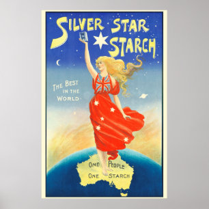 Silver Star Starch Advertising Australia Poster