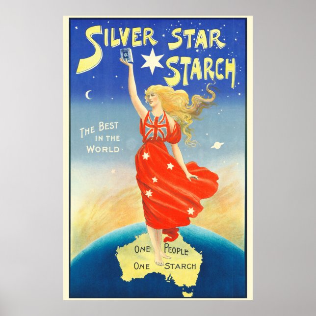 Silver Star Starch Advertising Australia Poster (Framsidan)