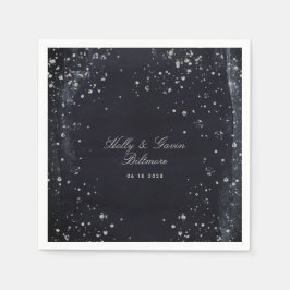 Silver Starry Night Bröllop Cocktail Pappersservett