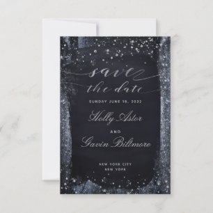 Silver Starry Night Bröllop spara datum Datumet