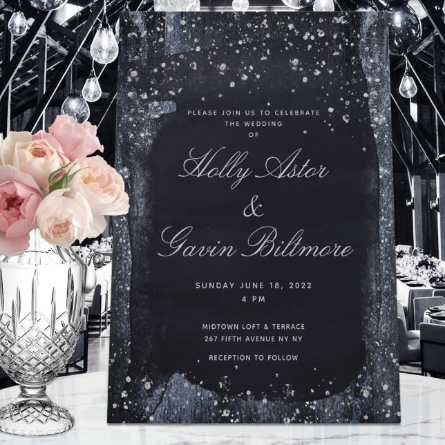 Silver Starry Night Wedding Suite Inbjudningar (Skapare uppladdad)