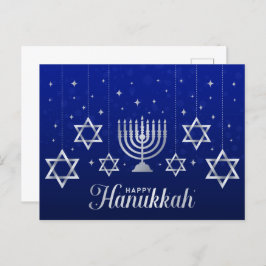 Silver Stars av David Menorah Lycklig Hanukkah Vykort