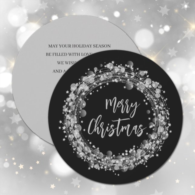 Silver Stars God jul hälsningskort Tack Kort (Skapare uppladdad)