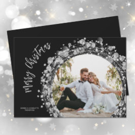 Silver Stars God jul Photo Julkort