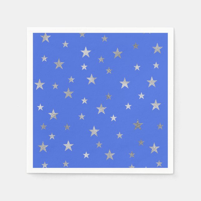 Silver Stars och royal blue Pappersservett (Framsidan)
