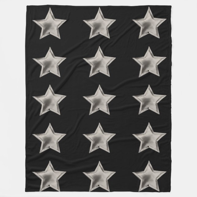 Silver Stars på Black Fleece Blanket (Framsidan)