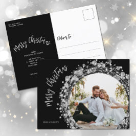 Silver Stars Photo God jul Black Helg Vykort