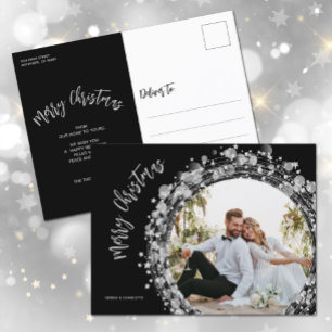 Silver Stars Photo God jul Black Helg Vykort