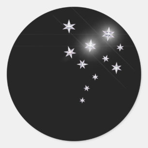 Silver Stars Runt Klistermärke