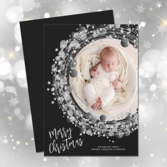 Silver Stars Wandan God jul Photo Julkort (Skapare uppladdad)