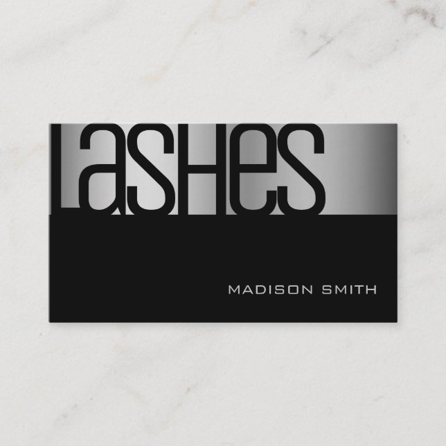 Silver Steel Snyggt Glam Luxury Elegant Beauty Visitkort (Framsida)