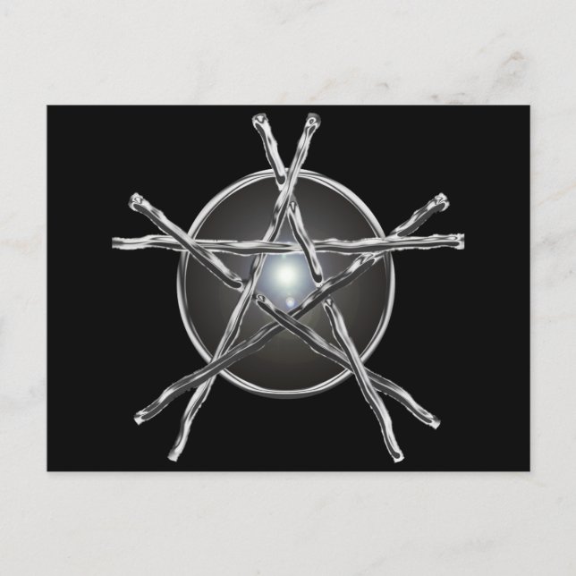 Silver Sticks Pentagram vykort (Framsida)